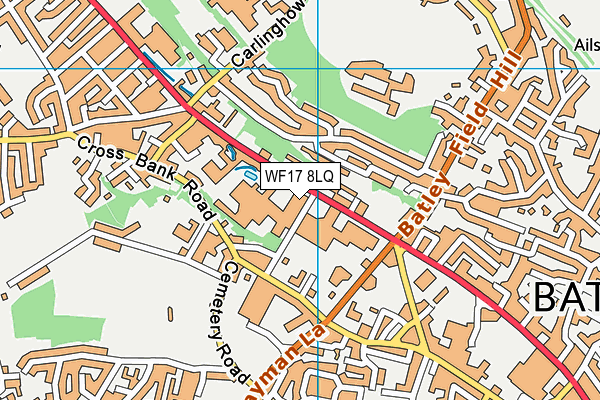 WF17 8LQ map - OS VectorMap District (Ordnance Survey) WF17 8LQ map - OS VectorMap District (Ordnance Survey)