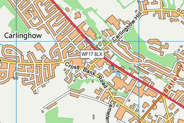 WF17 8LX map - OS VectorMap District (Ordnance Survey) WF17 8LX map - OS VectorMap District (Ordnance Survey)