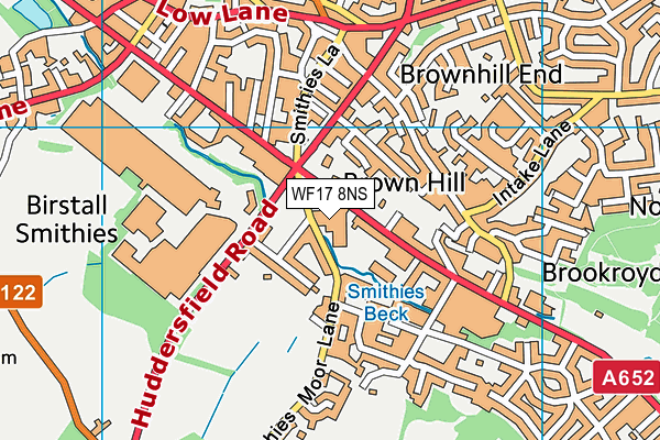 WF17 8NS map - OS VectorMap District (Ordnance Survey)