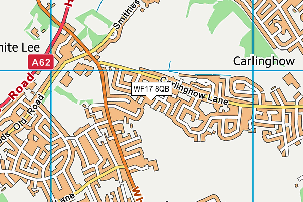 WF17 8QB map - OS VectorMap District (Ordnance Survey) WF17 8QB map - OS VectorMap District (Ordnance Survey)