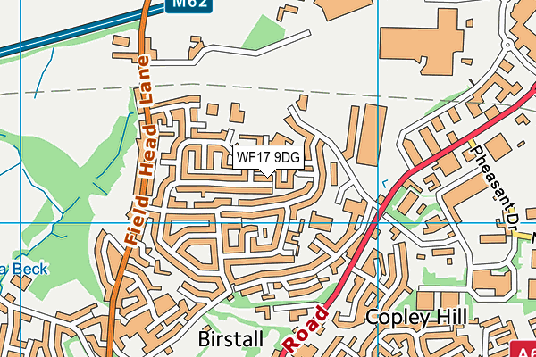 WF17 9DG map - OS VectorMap District (Ordnance Survey) WF17 9DG map - OS VectorMap District (Ordnance Survey)