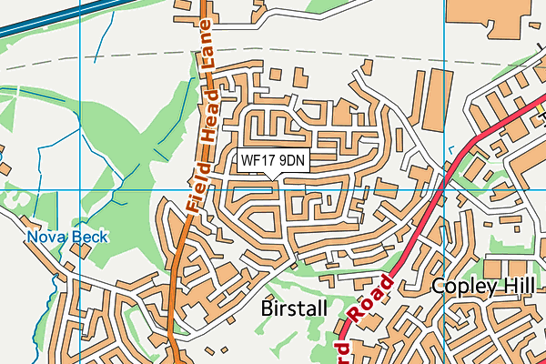 WF17 9DN map - OS VectorMap District (Ordnance Survey) WF17 9DN map - OS VectorMap District (Ordnance Survey)