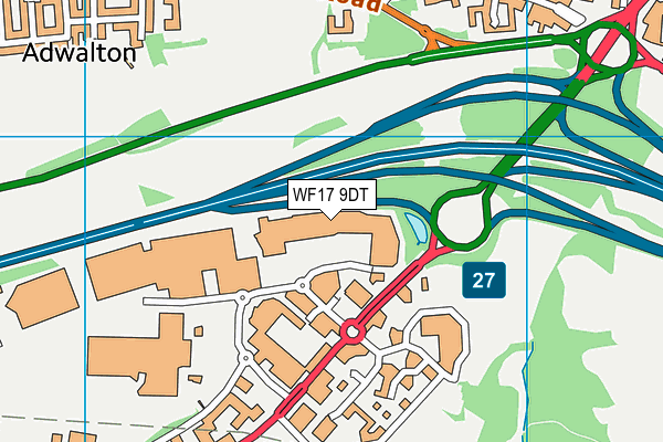 WF17 9DT map - OS VectorMap District (Ordnance Survey) WF17 9DT map - OS VectorMap District (Ordnance Survey)