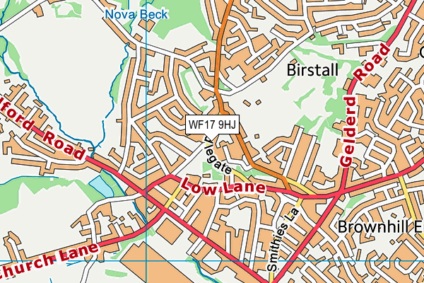 WF17 9HJ map - OS VectorMap District (Ordnance Survey)