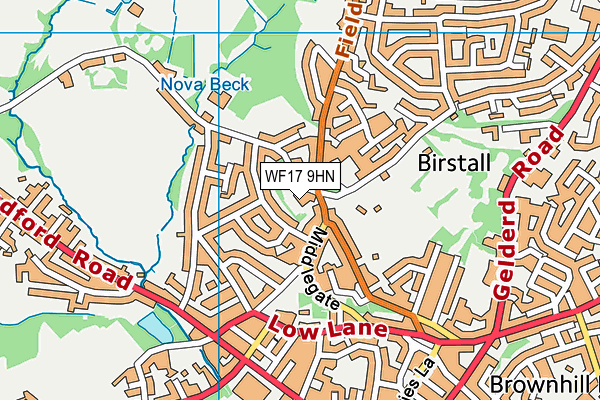 WF17 9HN map - OS VectorMap District (Ordnance Survey) WF17 9HN map - OS VectorMap District (Ordnance Survey)