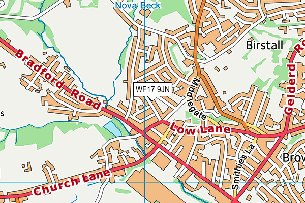 WF17 9JN map - OS VectorMap District (Ordnance Survey) WF17 9JN map - OS VectorMap District (Ordnance Survey)