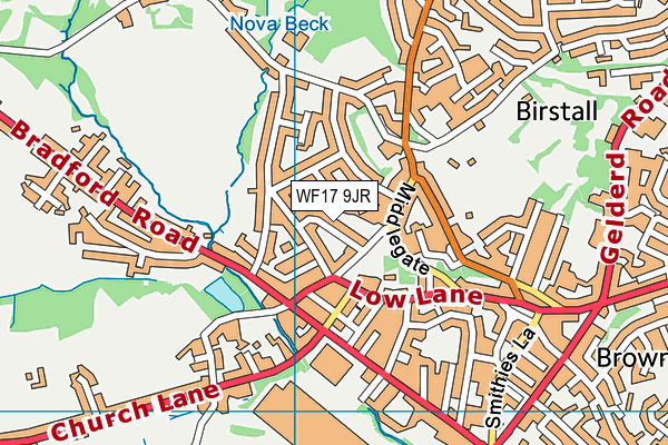 WF17 9JR map - OS VectorMap District (Ordnance Survey) WF17 9JR map - OS VectorMap District (Ordnance Survey)