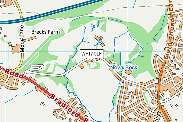 WF17 9LF map - OS VectorMap District (Ordnance Survey) WF17 9LF map - OS VectorMap District (Ordnance Survey)