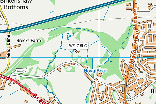 WF17 9LG map - OS VectorMap District (Ordnance Survey) WF17 9LG map - OS VectorMap District (Ordnance Survey)
