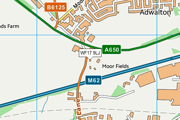 WF17 9LJ map - OS VectorMap District (Ordnance Survey) WF17 9LJ map - OS VectorMap District (Ordnance Survey)