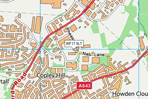WF17 9LT map - OS VectorMap District (Ordnance Survey) WF17 9LT map - OS VectorMap District (Ordnance Survey)