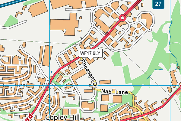 WF17 9LY map - OS VectorMap District (Ordnance Survey) WF17 9LY map - OS VectorMap District (Ordnance Survey)