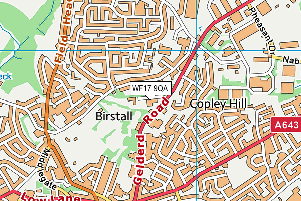 WF17 9QA map - OS VectorMap District (Ordnance Survey) WF17 9QA map - OS VectorMap District (Ordnance Survey)