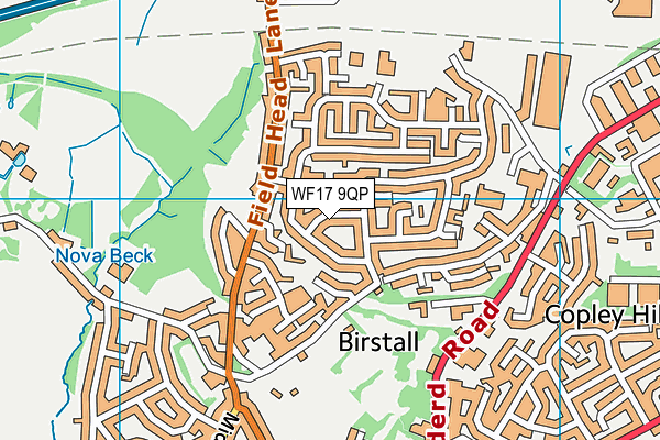 WF17 9QP map - OS VectorMap District (Ordnance Survey) WF17 9QP map - OS VectorMap District (Ordnance Survey)