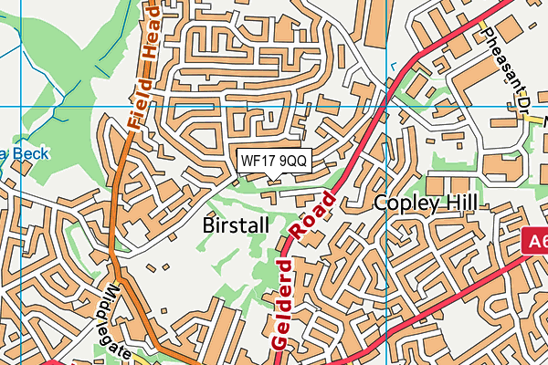 WF17 9QQ map - OS VectorMap District (Ordnance Survey)