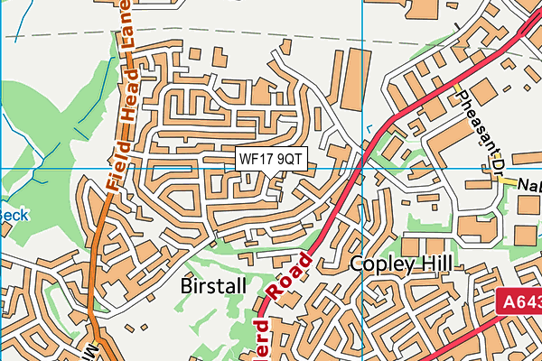 WF17 9QT map - OS VectorMap District (Ordnance Survey) WF17 9QT map - OS VectorMap District (Ordnance Survey)