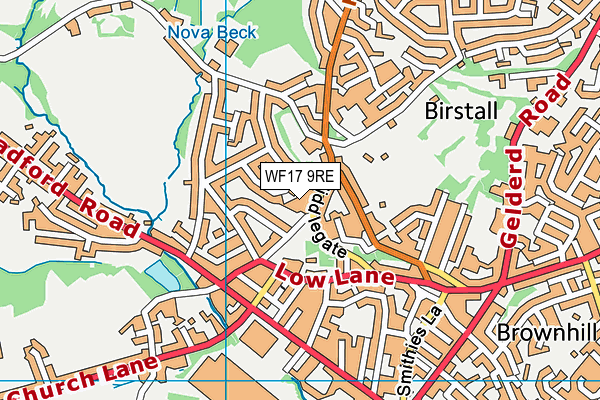 WF17 9RE map - OS VectorMap District (Ordnance Survey) WF17 9RE map - OS VectorMap District (Ordnance Survey)