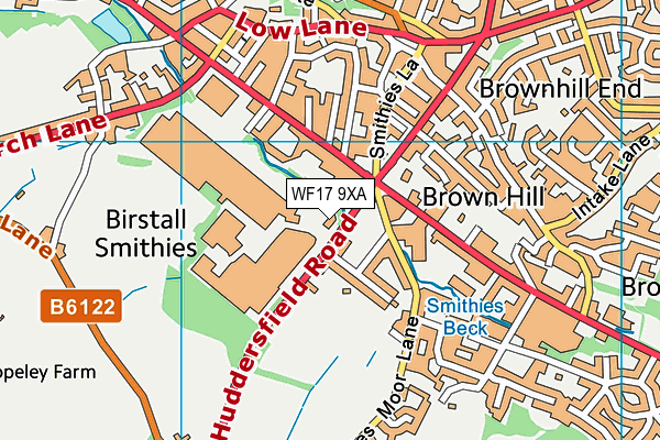 WF17 9XA map - OS VectorMap District (Ordnance Survey) WF17 9XA map - OS VectorMap District (Ordnance Survey)
