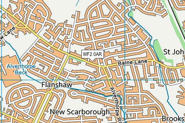 WF2 0AR map - OS VectorMap District (Ordnance Survey) WF2 0AR map - OS VectorMap District (Ordnance Survey)