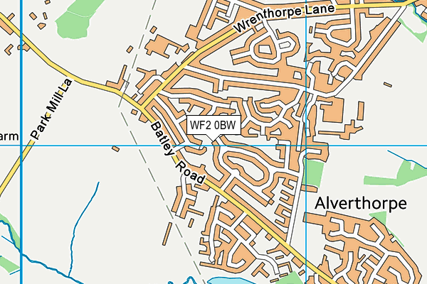 WF2 0BW map - OS VectorMap District (Ordnance Survey) WF2 0BW map - OS VectorMap District (Ordnance Survey)