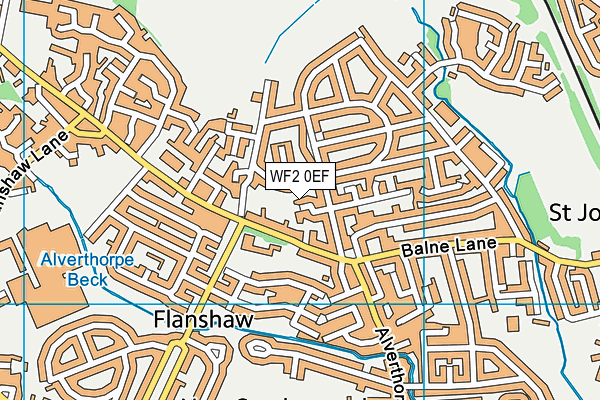 WF2 0EF map - OS VectorMap District (Ordnance Survey) WF2 0EF map - OS VectorMap District (Ordnance Survey)