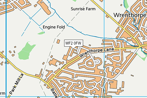 WF2 0FW map - OS VectorMap District (Ordnance Survey) WF2 0FW map - OS VectorMap District (Ordnance Survey)