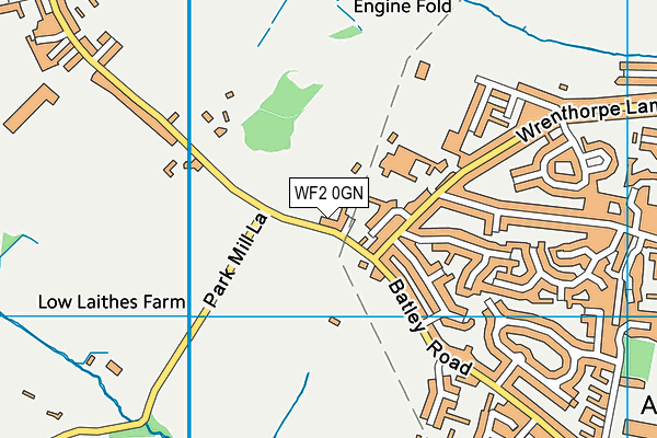 WF2 0GN map - OS VectorMap District (Ordnance Survey) WF2 0GN map - OS VectorMap District (Ordnance Survey)