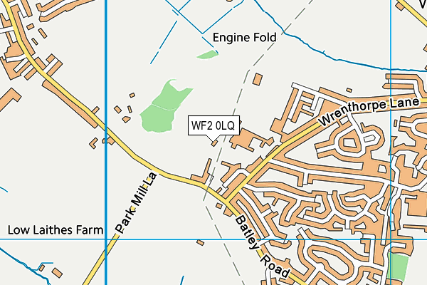 WF2 0LQ map - OS VectorMap District (Ordnance Survey) WF2 0LQ map - OS VectorMap District (Ordnance Survey)