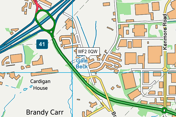 WF2 0QW map - OS VectorMap District (Ordnance Survey) WF2 0QW map - OS VectorMap District (Ordnance Survey)