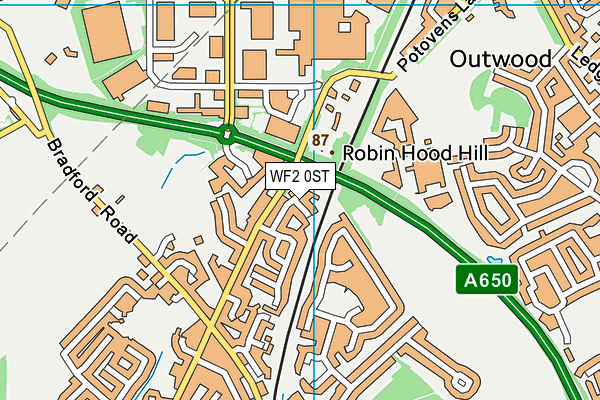 WF2 0ST map - OS VectorMap District (Ordnance Survey) WF2 0ST map - OS VectorMap District (Ordnance Survey)