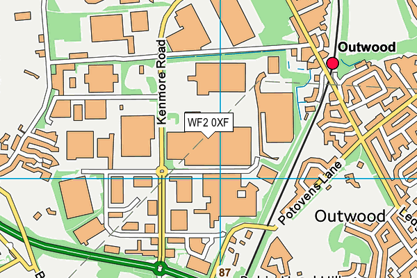 WF2 0XF map - OS VectorMap District (Ordnance Survey) WF2 0XF map - OS VectorMap District (Ordnance Survey)