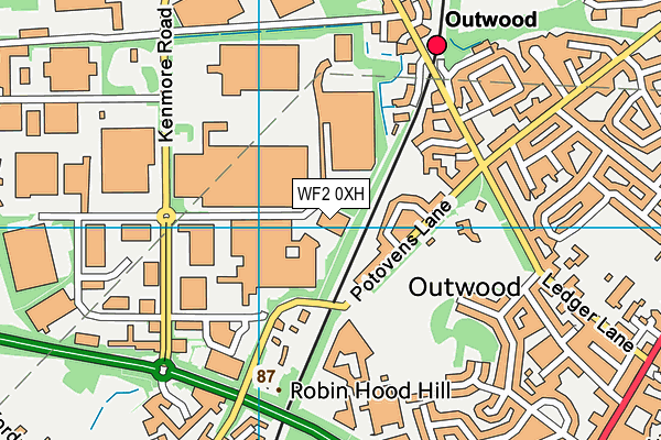 WF2 0XH map - OS VectorMap District (Ordnance Survey) WF2 0XH map - OS VectorMap District (Ordnance Survey)