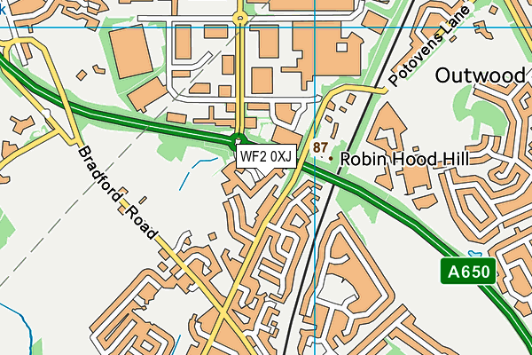 WF2 0XJ map - OS VectorMap District (Ordnance Survey) WF2 0XJ map - OS VectorMap District (Ordnance Survey)