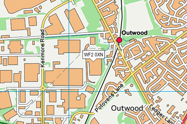 WF2 0XN map - OS VectorMap District (Ordnance Survey) WF2 0XN map - OS VectorMap District (Ordnance Survey)
