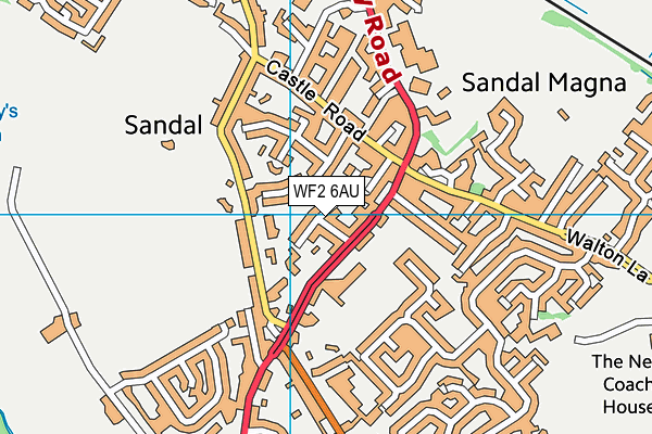 WF2 6AU map - OS VectorMap District (Ordnance Survey) WF2 6AU map - OS VectorMap District (Ordnance Survey)