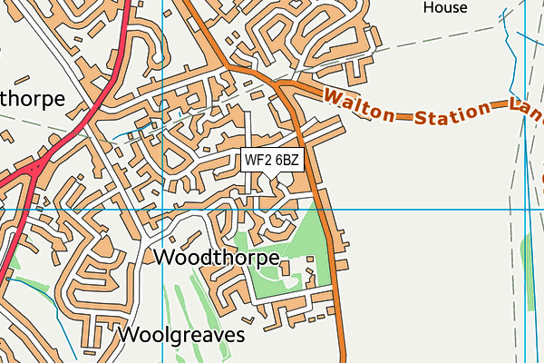 WF2 6BZ map - OS VectorMap District (Ordnance Survey) WF2 6BZ map - OS VectorMap District (Ordnance Survey)