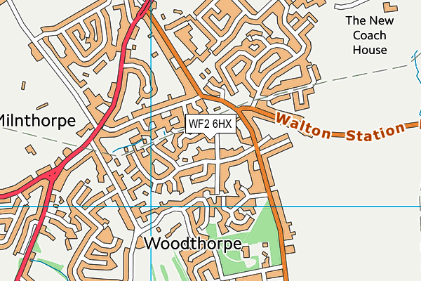 WF2 6HX map - OS VectorMap District (Ordnance Survey) WF2 6HX map - OS VectorMap District (Ordnance Survey)