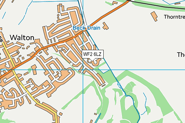 WF2 6LZ map - OS VectorMap District (Ordnance Survey) WF2 6LZ map - OS VectorMap District (Ordnance Survey)
