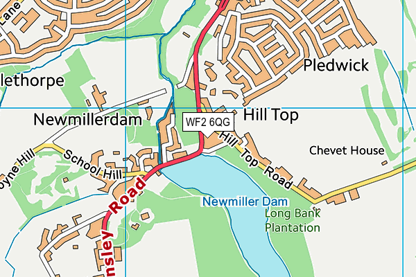 WF2 6QG map - OS VectorMap District (Ordnance Survey) WF2 6QG map - OS VectorMap District (Ordnance Survey)