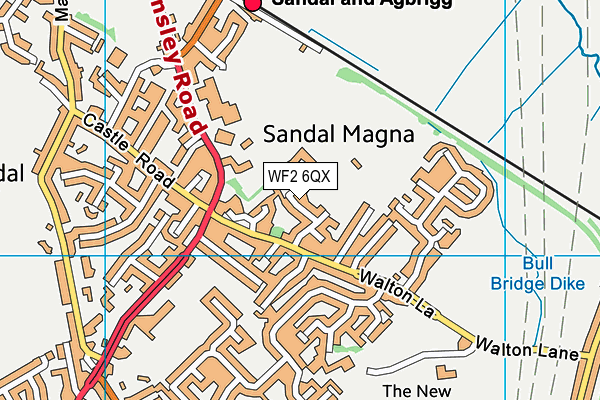 WF2 6QX map - OS VectorMap District (Ordnance Survey) WF2 6QX map - OS VectorMap District (Ordnance Survey)