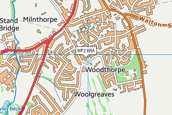 WF2 6RA map - OS VectorMap District (Ordnance Survey) WF2 6RA map - OS VectorMap District (Ordnance Survey)