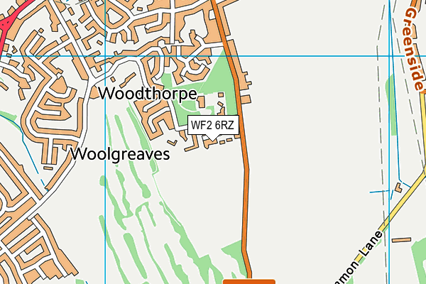 WF2 6RZ map - OS VectorMap District (Ordnance Survey) WF2 6RZ map - OS VectorMap District (Ordnance Survey)