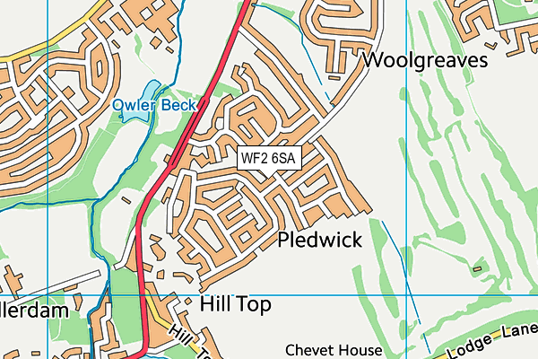 WF2 6SA map - OS VectorMap District (Ordnance Survey) WF2 6SA map - OS VectorMap District (Ordnance Survey)