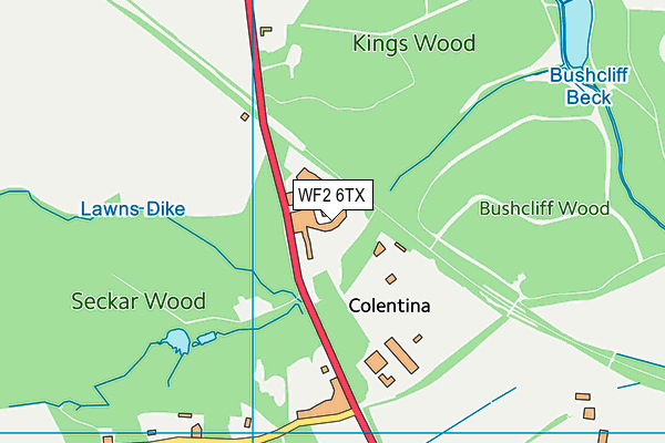 WF2 6TX map - OS VectorMap District (Ordnance Survey) WF2 6TX map - OS VectorMap District (Ordnance Survey)