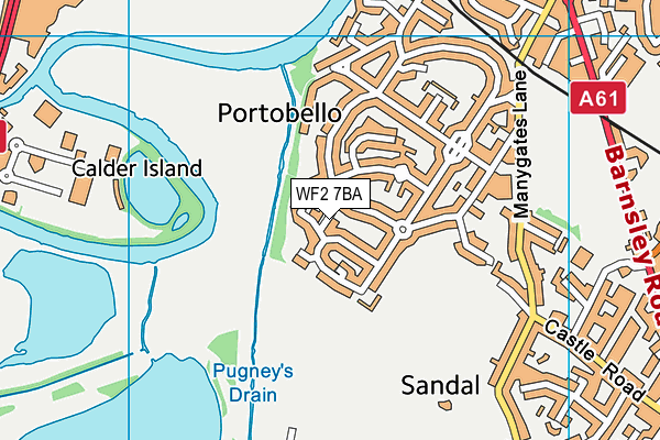 WF2 7BA map - OS VectorMap District (Ordnance Survey) WF2 7BA map - OS VectorMap District (Ordnance Survey)