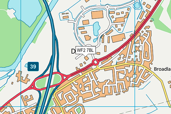 WF2 7BL map - OS VectorMap District (Ordnance Survey) WF2 7BL map - OS VectorMap District (Ordnance Survey)