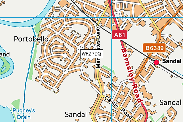 WF2 7DQ map - OS VectorMap District (Ordnance Survey) WF2 7DQ map - OS VectorMap District (Ordnance Survey)