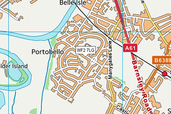 WF2 7LG map - OS VectorMap District (Ordnance Survey) WF2 7LG map - OS VectorMap District (Ordnance Survey)