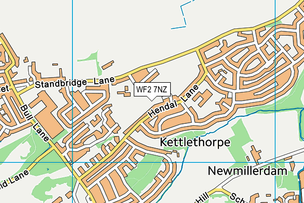 WF2 7NZ map - OS VectorMap District (Ordnance Survey) WF2 7NZ map - OS VectorMap District (Ordnance Survey)