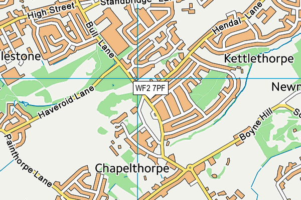 WF2 7PF map - OS VectorMap District (Ordnance Survey) WF2 7PF map - OS VectorMap District (Ordnance Survey)